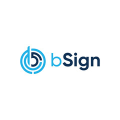 letter b and circle abstract logo designs