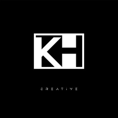 KH Negative Space Logo – Minimalist Black & White Monogram for Creative Branding, Fashion, Identity & Modern Logo Design	