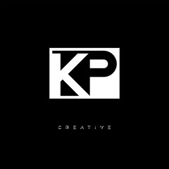KP Negative Space Logo – Minimalist Black & White Monogram for Creative Branding, Fashion, Identity & Modern Logo Design	