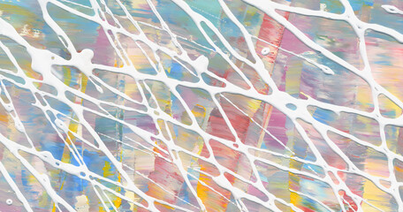 Fototapeta premium Striped oil paint textures as abstract background or textured wallpaper, art print, pattern, etc.