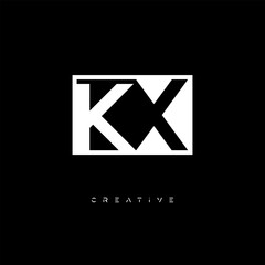 KX Negative Space Logo – Minimalist Black & White Monogram for Creative Branding, Fashion, Identity & Modern Logo Design	
