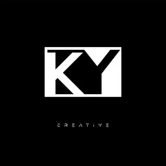 KY Negative Space Logo – Minimalist Black & White Monogram for Creative Branding, Fashion, Identity & Modern Logo Design	