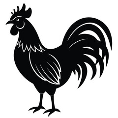 rooster vector sihouette