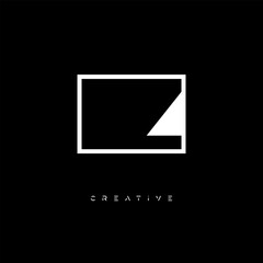 Obraz premium Z Negative Space Logo – Minimalist Black & White Monogram for Creative Branding, Fashion, Identity & Modern Logo Design 