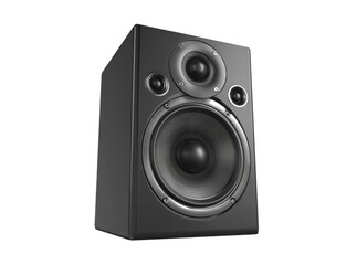 Obraz premium Black studio monitor speaker high fidelity audio system, Isolated On Transparent Background