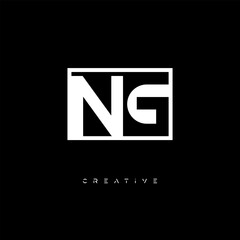 NG Negative Space Logo – Minimalist Black & White Monogram for Creative Branding, Fashion, Identity & Modern Logo Design	