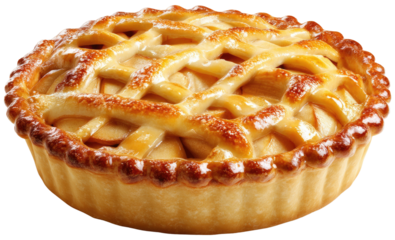 Delicious homemade apple pie isolated on a white background