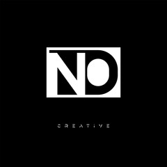 Fototapeta premium NO Negative Space Logo – Minimalist Black & White Monogram for Creative Branding, Fashion, Identity & Modern Logo Design 