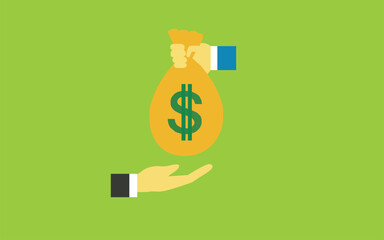 editable seamless finance employment banking icon with green background .eps