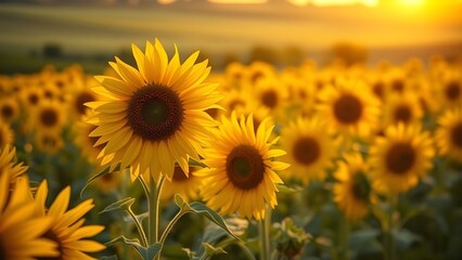 Obraz premium sunflower field in summer