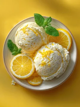 Single Scoop of Sorbet in Clean Sunny Setting