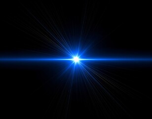 Obraz premium Bright Blue Light Burst on Black Background