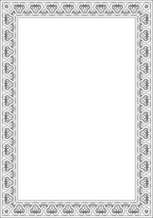 Vector black contour Chinese rectangle, frame. Square ornaments of oriental peoples, korea, taiwan, china, hong kong, indonesia
