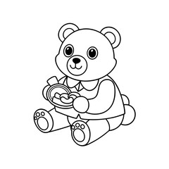 Obraz premium Printable Bear in Tulip Floaty Outline