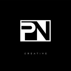 PN Negative Space Logo – Minimalist Black & White Monogram for Creative Branding, Fashion, Identity & Modern Logo Design	