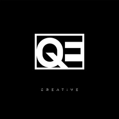 QE Negative Space Logo – Minimalist Black & White Monogram for Creative Branding, Fashion, Identity & Modern Logo Design	