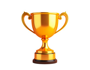 Golden trophy cup award winner success isolated on a white background