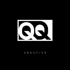 QQ Negative Space Logo – Minimalist Black & White Monogram for Creative Branding, Fashion, Identity & Modern Logo Design  © AnwarHosan