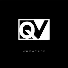 QV Negative Space Logo – Minimalist Black & White Monogram for Creative Branding, Fashion, Identity & Modern Logo Design	