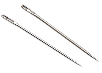 Two pieces of needle isolated on white transparent background