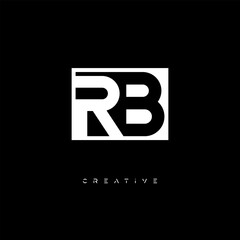 Obraz premium RB Negative Space Logo – Minimalist Black & White Monogram for Creative Branding, Fashion, Identity & Modern Logo Design 