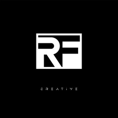 RF Negative Space Logo – Minimalist Black & White Monogram for Creative Branding, Fashion, Identity & Modern Logo Design	
