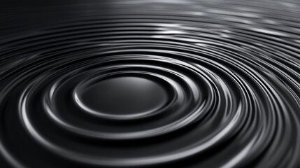 Black Liquid Circular Ripple