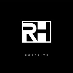 RH Negative Space Logo – Minimalist Black & White Monogram for Creative Branding, Fashion, Identity & Modern Logo Design	