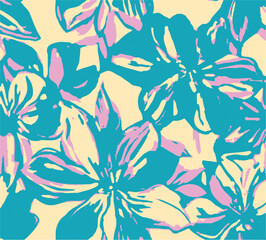 botanical floral, vector, seamless pattern , herbs and leaves ,big set, background with flowers