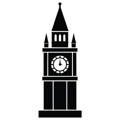 tower clock vector
