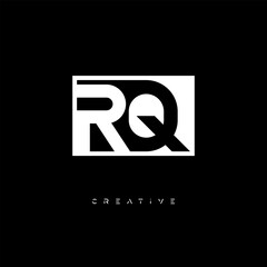 RQ Negative Space Logo – Minimalist Black & White Monogram for Creative Branding, Fashion, Identity & Modern Logo Design	