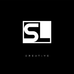 SL Negative Space Logo – Minimalist Black & White Monogram for Creative Branding, Fashion, Identity & Modern Logo Design	