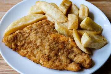 Classic Ready Meal Of Fish And Chips For One Person