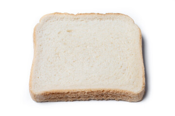 Slice of White Bread on White Background