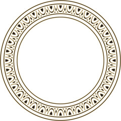 Classic Greek black and gold round ornament. Vector pattern, circle of ancient Hellenes. European border - ring.
