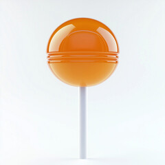 orange lolipop on a white background