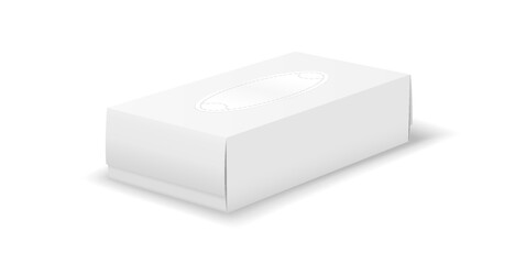 Minimalist design of a blank white box on an isolated background. The box is simple and sleek, ideal for packaging mockups or product presentations.