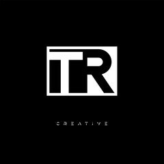 TR Negative Space Logo – Minimalist Black & White Monogram for Creative Branding, Fashion, Identity & Modern Logo Design	