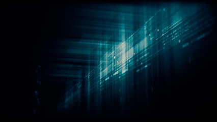 Futuristic network simulation blending AI, quantum physics, and deep learning, with a particle...