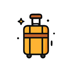 A yellow suitcase with wheels, representing travel preparation, packing, and journey essentials.