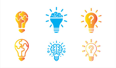 Creative Strategy and Idea Icons Set – Innovation, Teamwork, and Problem Solving Concepts. Victor illustration eps 10