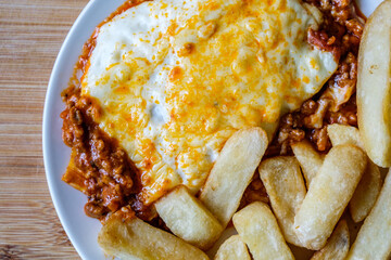 Classic  Meal Of Italian Style Beef Lasagna With Chips