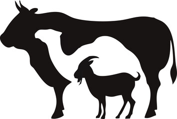 Bull lamb goat camel stencil ...