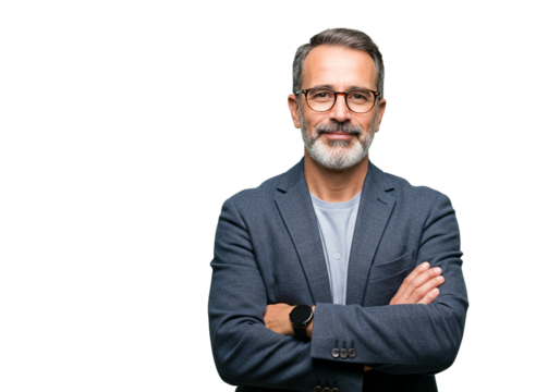 Confident Mature Businessman Professional Headshot Portrait - Powered by Adobe