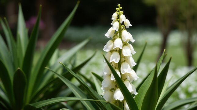 Yucca Elephantipes, also known as Yucca Guatemalensis, Yucca Gigantea and Soft Tip Yucca. White bell-shaped flowers.