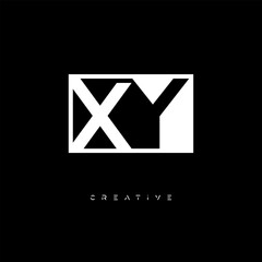 XY Negative Space Logo &ndash; Minimalist Black & White Monogram for Creative Branding, Fashion, Identity & Modern Logo Design	