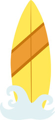 Illustration of Surfboard with Wave