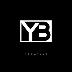 YB Negative Space Logo – Minimalist Black & White Monogram for Creative Branding, Fashion, Identity & Modern Logo Design	