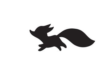 Running Fox Silhouette Vector – Sleek Black Icon for Wildlife, Forest, and Nature-Themed Designs