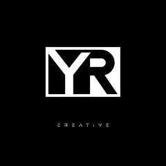 YR Negative Space Logo – Minimalist Black & White Monogram for Creative Branding, Fashion, Identity & Modern Logo Design	